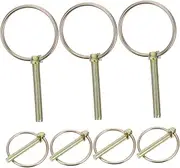 HOMOCONO 8pcs Safety Pin Lynch Pin with Ring Trailer Hitch Pin Dump Cart Hitch Pin Trailer Pin Lynch Pin Fastener Hitch Lock Pin Trailer Hitch Locking Pin Spring-loaded Lynch Pin Cart Pin