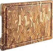 Erreke Teak Wood End Grain Cutting Board (XL, 17.5x12x1.5"), Large and Thick Wooden Cutting Boards for Kitchen with Juice Groove, Comfortable Hand Grip, Reversible Use on Both Sides, High Durability