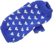 Happyyami Valentine's Day Dog Sweater Soft and Comfortable Acrylic Fiber Jumper Heart Motif for Small to Medium Dogs