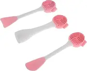 MERRYHAPY 3pcs Silicone Handheld Face Cleansing Brush Manual Exfoliating Scrubber Skin Spatula for Facial Cleansing Mask Application and Makeup Removal Portable Tool for Skincare