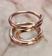 Pure Solid Copper Hammered Dainty Adjustable Women Band Handmade Jewelry Ring