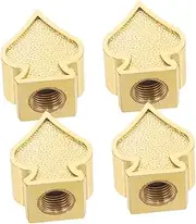 ETHZZLE 4pcs Valve Cap Covers Tire Car Key Valve Tire Caps Abs Golden