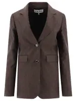 [Loewe] Loewe-Linen Blazer Giacche Marrone-Donna 36