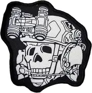 [Viusneun] Skull Tactical Morale Patches, Toten Operator Meme Print Hook and Loop Patch Decorative Badge Sew On for Clothing, Dress, Hat, Backbags