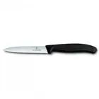 Victorinox Paring Knife, 10 cm Pointed Tip, Wavy Edge, Classic, Black