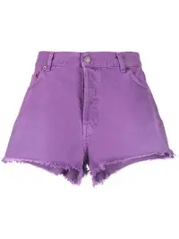 在飛比找Farfetch優惠-frayed-hem denim shorts