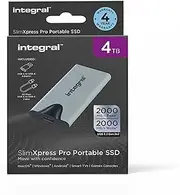 4TB SlimXpress Pro Portable USB 3.2 Gen 2x2 SSD - Up to 2000MB/s Read Speed and 2000MB/s Write Speed - Compact Aluminium Casing. Compatible with Mac, PC and More