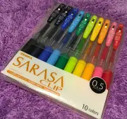 10x ZEBRA Sarasa Clip Pen Purple Red Blue Green Best Selling Retractable 0.5 Set