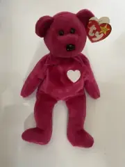 RARE! Vintage TY Beanie Baby Valentina The Bear With Errors~Mint~Retired NEW!