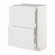 METOD / MAXIMERA base cab with 2 fronts/3 drawers, white/Stensund white, 60x37x80 cm