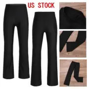 Girls Jazz Dance Trousers Bootcut Stretchy Leggings Flared Pants Dance Wear