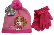 Nickelodeon Paw Patrol Skye Toddler Girls Pink Knit Hat Beanie & Gloves NWT