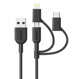 [3東京直購] Anker A8436 Powerline II 三合一 充電傳輸線 Lightning / Type C / Micro USB 90公分