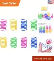 Springy Cat Toy Bundle: 60 Colorful Plastic Springs for All Cats & Kittens