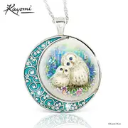 Glow-In-The-Dark Diamond Owl Love Pendant for Ladies