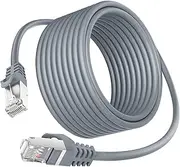 Cat 6 Ethernet Cable 50FT Cat 6 Cable High Speed 10Gbps Cat6 Ethernet Cord RJ45 24AWG Snagless Cat6 LAN Cord Outdoor Gold-Plated Connectors for PC TV PS4/5 Router Printer Tablet Gray 15M/49FT