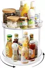 2-Tier Lazy Susan Turntable, Rotating Storage Rack for Kitchen, Fridge, Bathroom