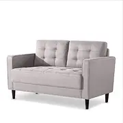 [Zinus] Mid-Century Sofa 2 Seater Loveseat Couch Fabric Chair Lounge in Stone Grey