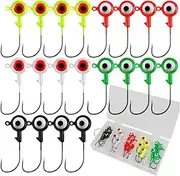 Fishing Hook - Versatile Fishing Hook Jig - 20X Sturdy Versatile Realistic Eye Tackle for River Freshwater Trout Lake Saltwater Bass Catfish