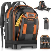 Heavy Duty Tool Backpack with Removable Organizer & Laptop Compartment, Orange