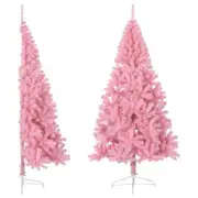 Artificial Half Christmas Tree with Stand Pink 210 cm PVC