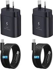 25W Super Fast Charger Compatible with Samsung,25W USB C Charger USB-C to C Cable,25W Charger Wall Plug Compatible with Samsung Galaxy Ultra S24/S23/S22/S21[2-Pack]