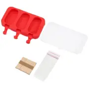 Silicone Ice Pops Molds with 50 Wooden Sticks Ice Cream Mold, Red