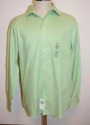 New Van Heusen 15 1/2 Dress Shirt Regular Fit Flex Collar Green 34/35 Medium