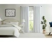 Filigree Orson Concealed Tab Blockout Curtain In White