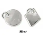22 Silver Plated Geometric Circle & Diamond Charm Mix with Jumprings *