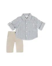 Miniclasix Boys' Linen Top & Pants Set - Baby