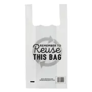 Singlet Shopping Bags Small White Remember to Reuse Pack of 100