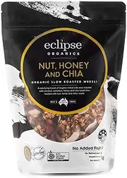 Eclipse Organics Muesli - Toasted Nuts Honey and Chia | 450g Zip Bag | NoFruit | Light Cinnamon