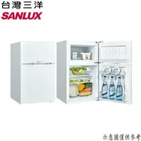 在飛比找樂天市場購物網優惠-【SANLUX台灣三洋】102公升一級能效雙門定頻電冰箱 S