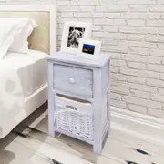 Bedside Cabinets 2 pcs Wood White vidaXL