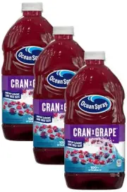 (3 Pack) Ocean Spray Cranberry Grape Juice Drink, 100% Vitamin C, 64 Fl Oz