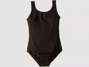 $21 Bloch Kid Girl Black Stretch Scoop-Neck Moisture-Wicking Tank Leotard 6x/7