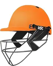 DSC Fort 44 Lite Ti. Cricket Helmet | Color: Orange | Size: Medium | Material: Plastic | Shock Resistant | Breathable Sweat Absorbent | Light Weight
