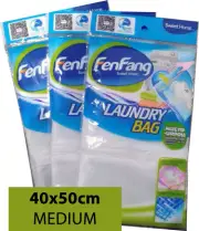 Laundry Bag Size Medium 40X50cm Wash Bag Washing Aid Zipper Mesh Clothes Bra