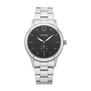 Tensity Men's 45 mm Stainless Steel with Black Dial Analogue Watch - Silver