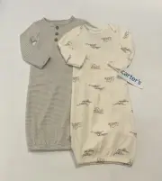 Carters Newborn Baby Boy Girl Sleeper Gowns Sleep Sack 2 PC Set Cute Elephant