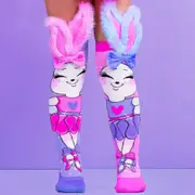 Madmia Socks Ages 6-99 One Size Fits Most - BALLERINA BUNNY Novelty Socks