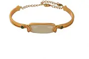 [Generic] Silver Gold Plated Hetian Jade Chinese Nothing Brand Bracelet Temperament Everything Women Bracelet (Color : D, Size : As Show)