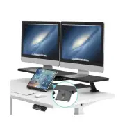 AVLT Clamp Desk Shelf Dual 32" Monitor Clamp-On Monitor Riser with Slide-Out ...