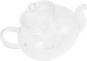 LOPUNER Clear Glass Teapot with Filter Borosilicate Glass Heat Resistant Teapot for Loose Leaf Tea Home Office Use Easy to Clean and Store