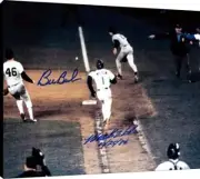 Mookie Wilson and Bill Buckner Floating Canvas Wall Art - The Curse Continues