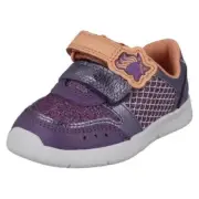 Girls Clarks Ath Horn T Light Weight Trainers With Esmerelda Sea-Unicorn Motif