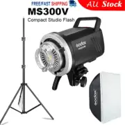 Godox MS300V Compact Studio Flash with LED Lamp + 60x60cm Softbox + Light Stand
