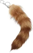 Fluffy Fox Fur Tail Keychain Pendant Unique Handmade Bag Charm Adorable Furry Accessory for Handbags Keychains Cars and Cosplay Costumes Versatile Clip Design