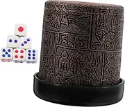 WESIEVYA 1 Set Dice Transport Cup with Base Pattern Dice Shaking Cup for Parties Bars Ktv Game Props for Family and Friends Enjoyment